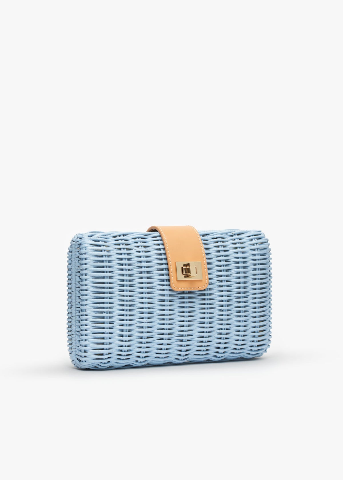 Lou Wicker Straw Clutch Bag