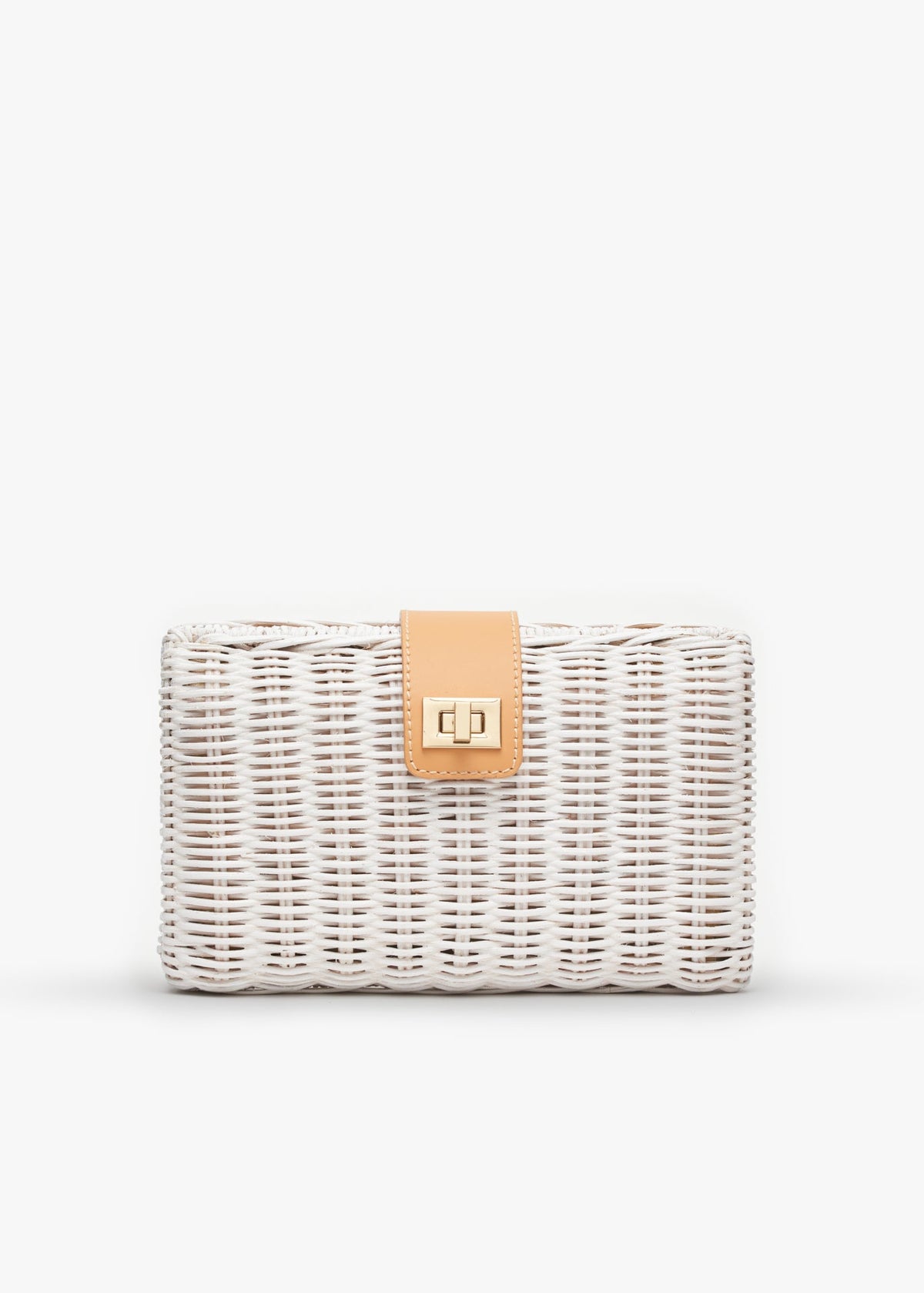 Lou Wicker Straw Clutch Bag