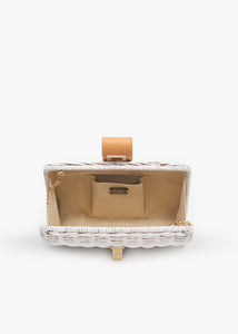 Lou Wicker Straw Clutch Bag