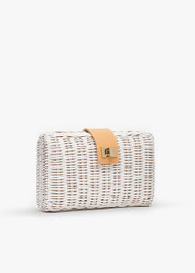Lou Wicker Straw Clutch Bag