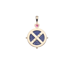 Love Lapis Heart And Arrows Pendant Necklace