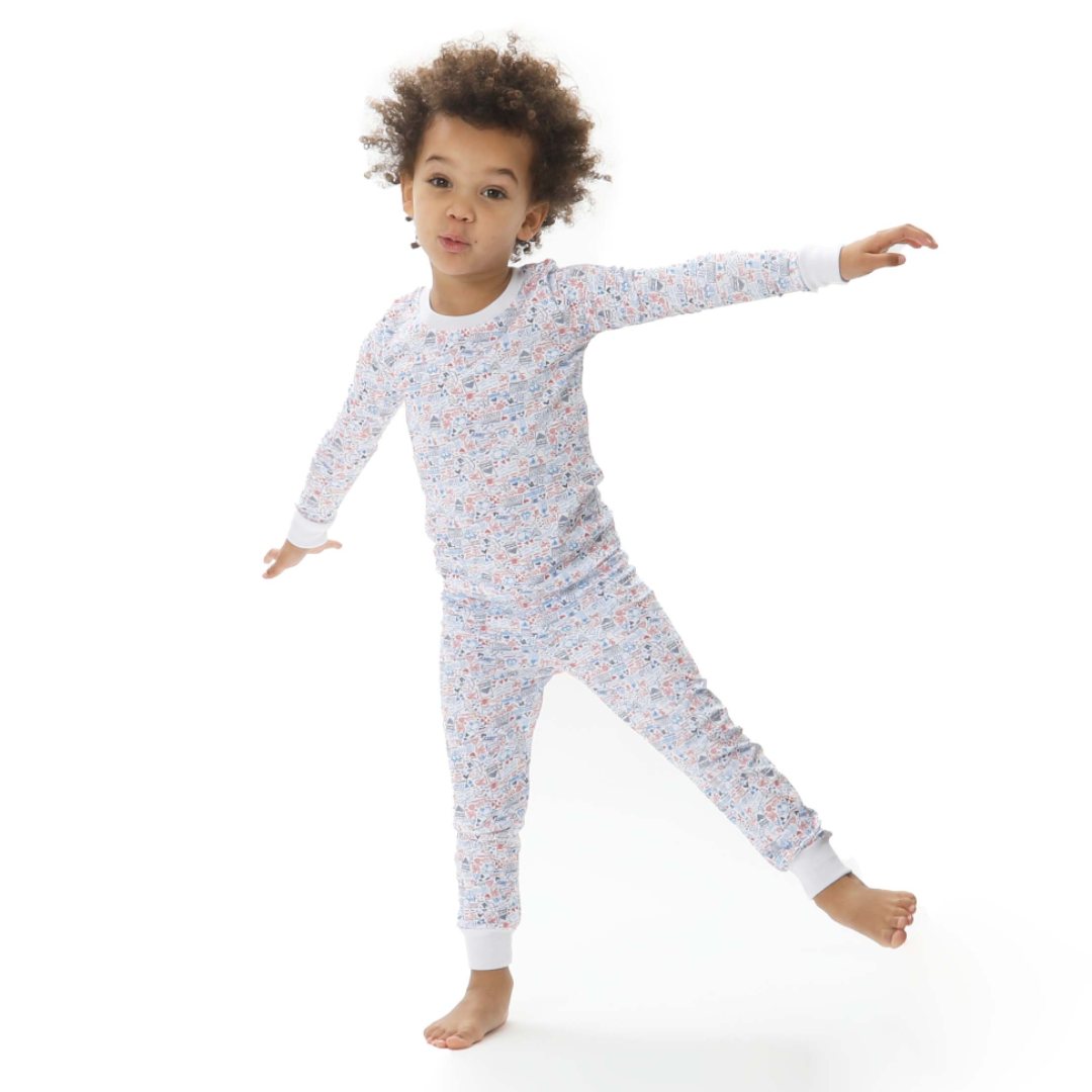 Joy Street Kids Love Print Pajamas, Blue