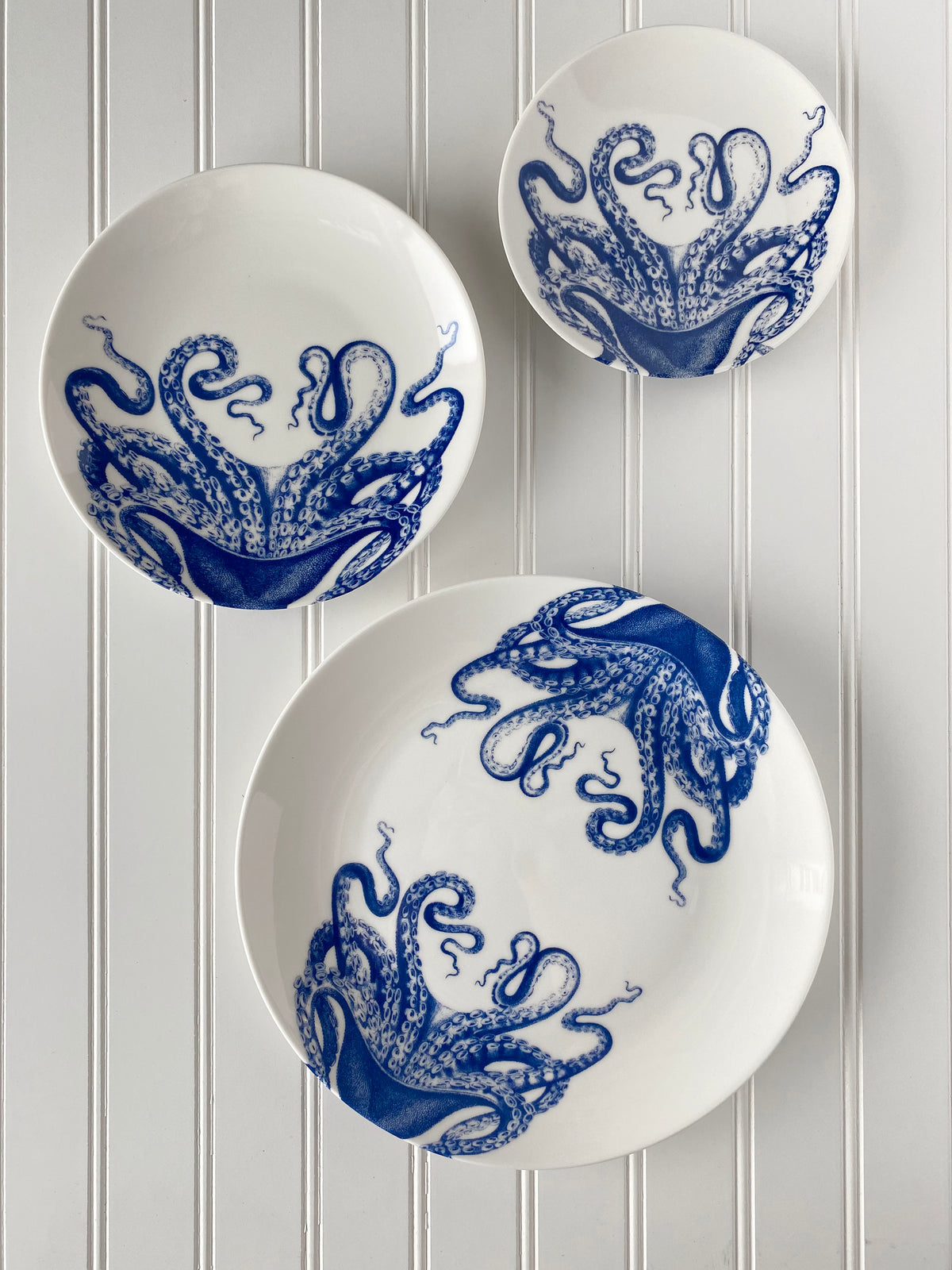 Blue Lucy Canape Plates Boxed, Set of 4