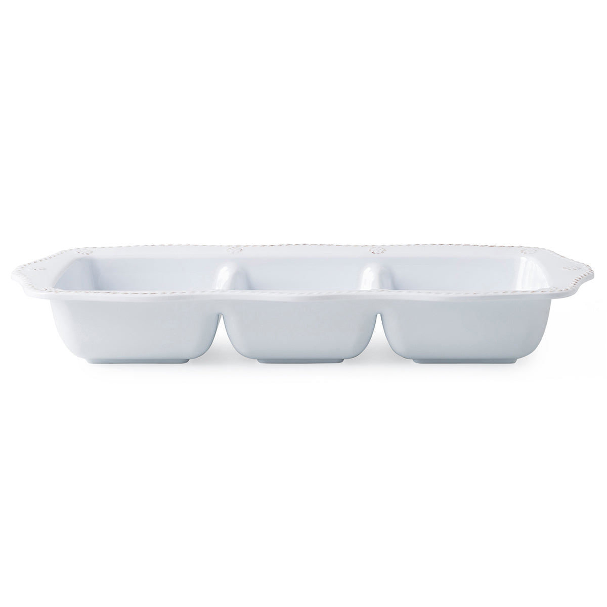 Berry & Thread Whitewash Melamine Triple Section Server