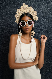 Flower Iraca & Mirror Sunglass Cord