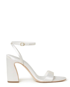 Malia Sandal in Cream Satin