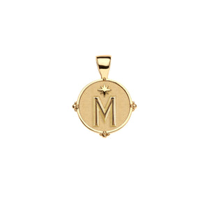 JW Letter Coin Pendant Necklace