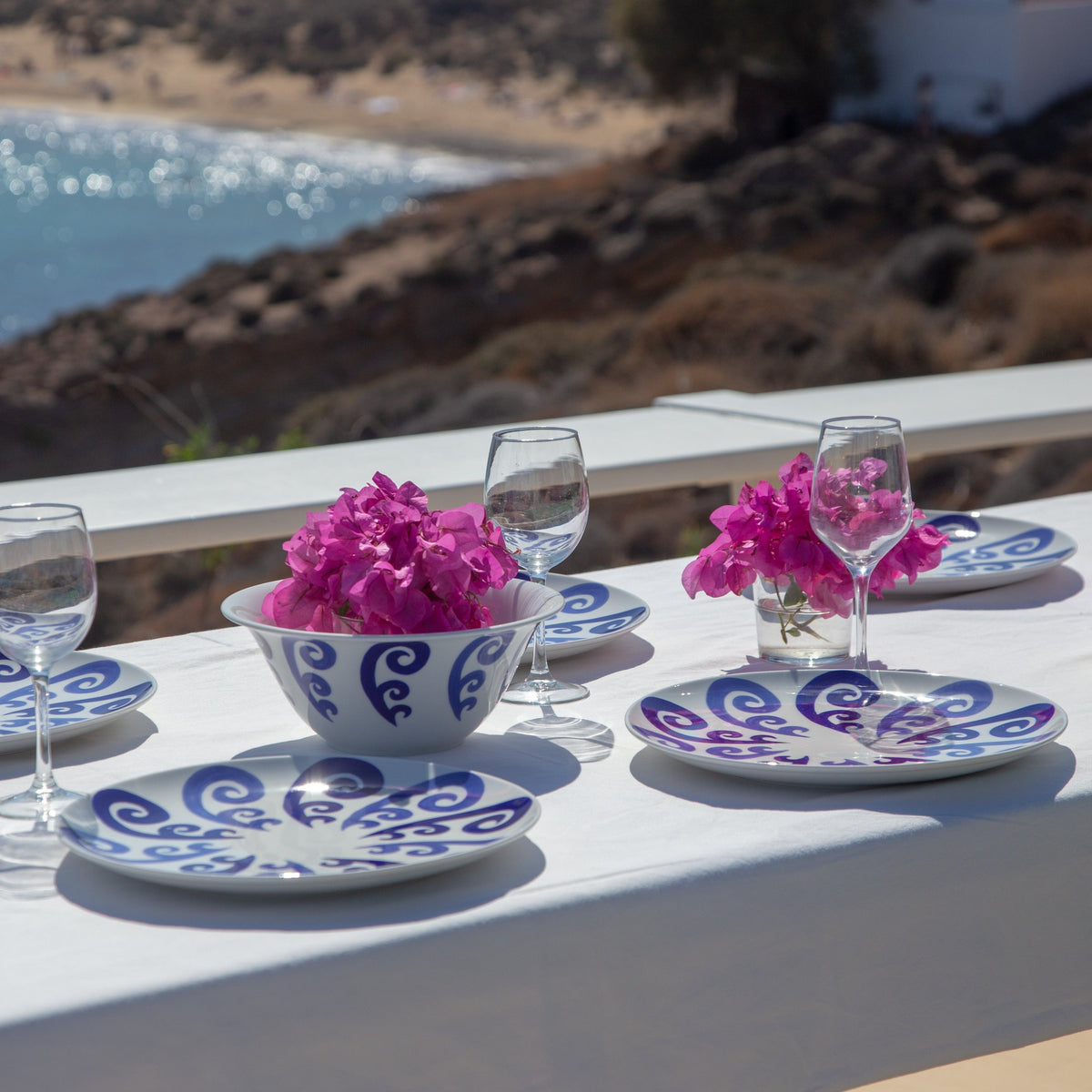 Athenee Two Tone Blue Peacock Dinner Plate