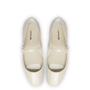 Blair Ballet Flat In Ivory Patent Leather