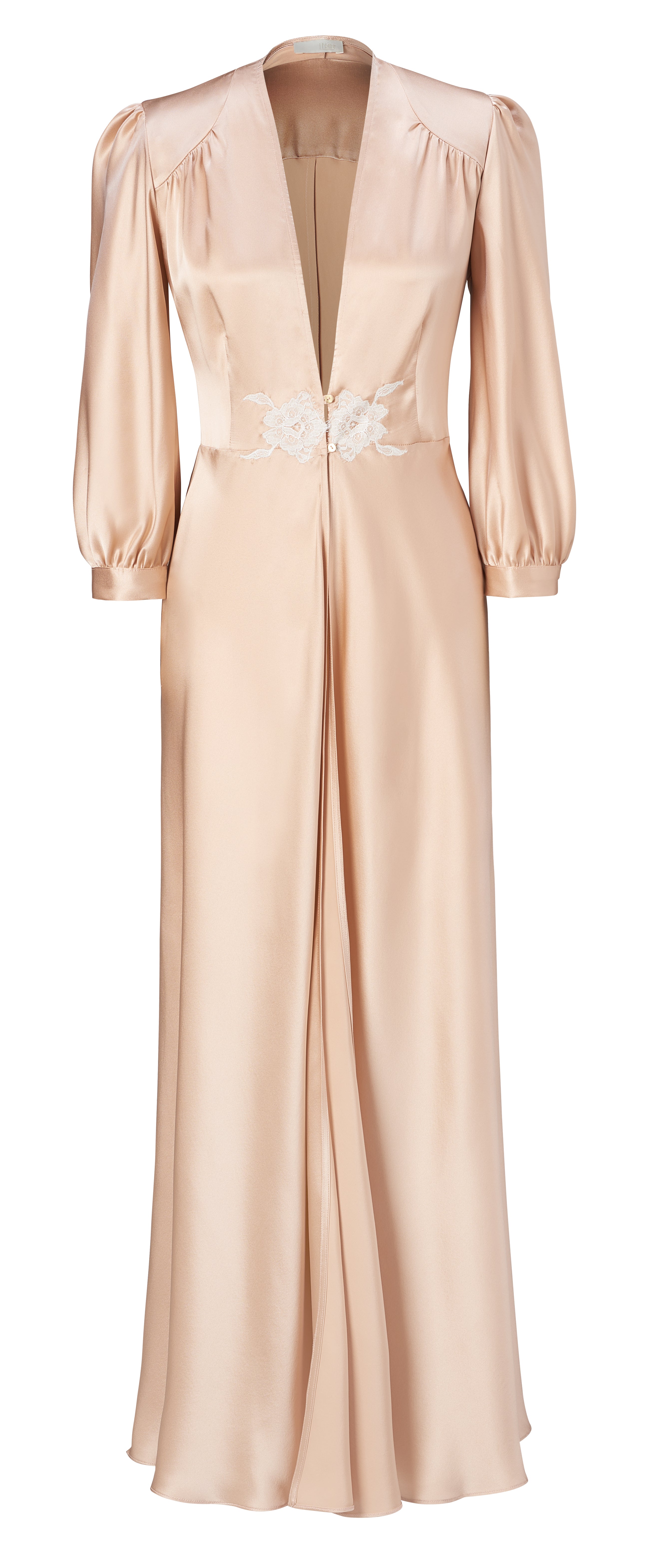 Long Maia Vintage Blush Silk Robe