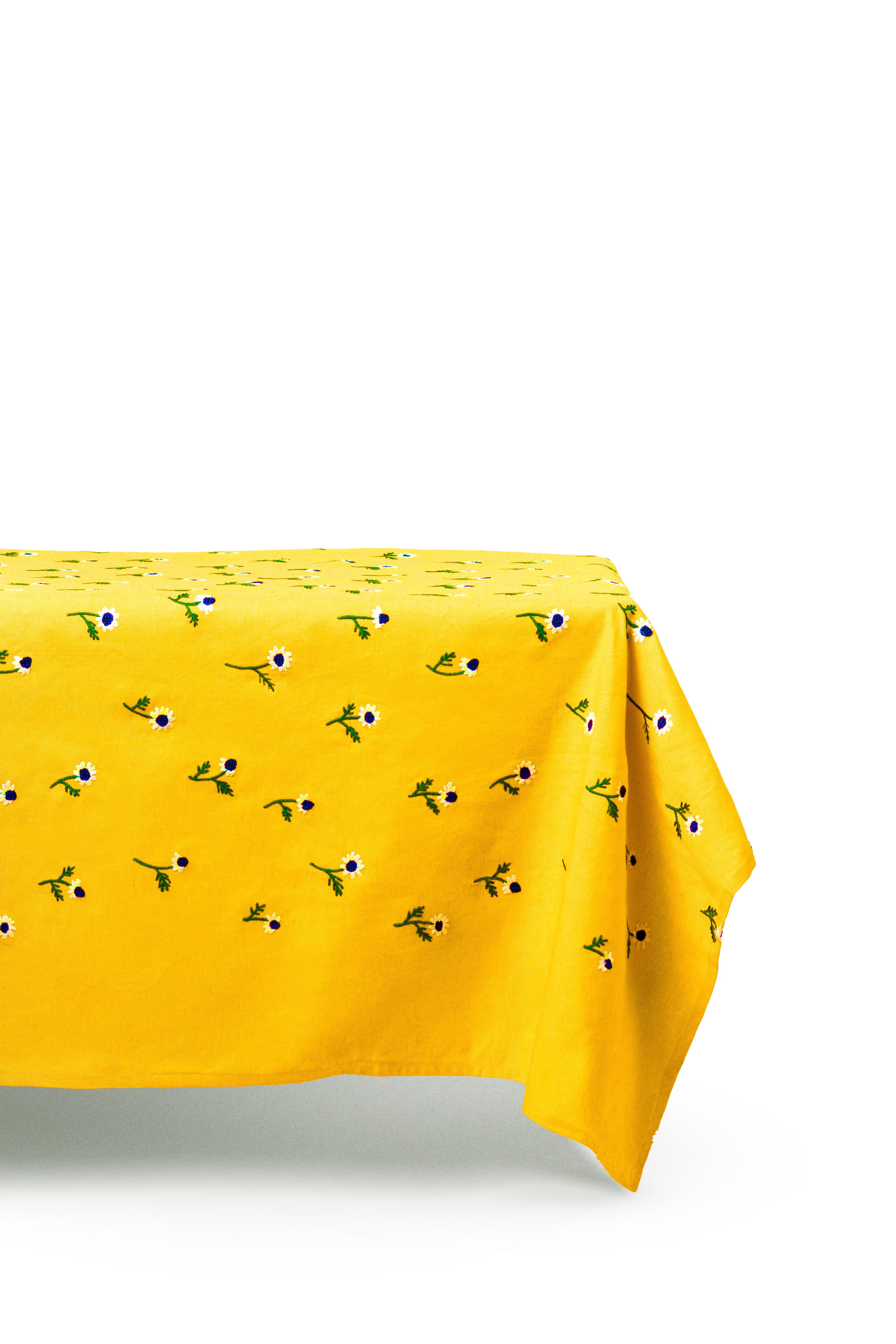 Manzanilla Mustard Rectangular Tablecloth