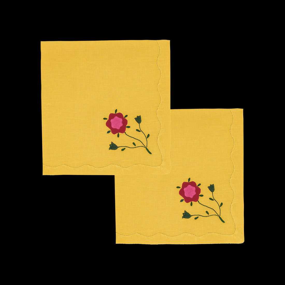 Marguerite Dinner Napkins Amber, Set of 2