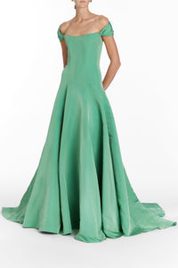 Vittoria Leaf Green Drop Waist Gown