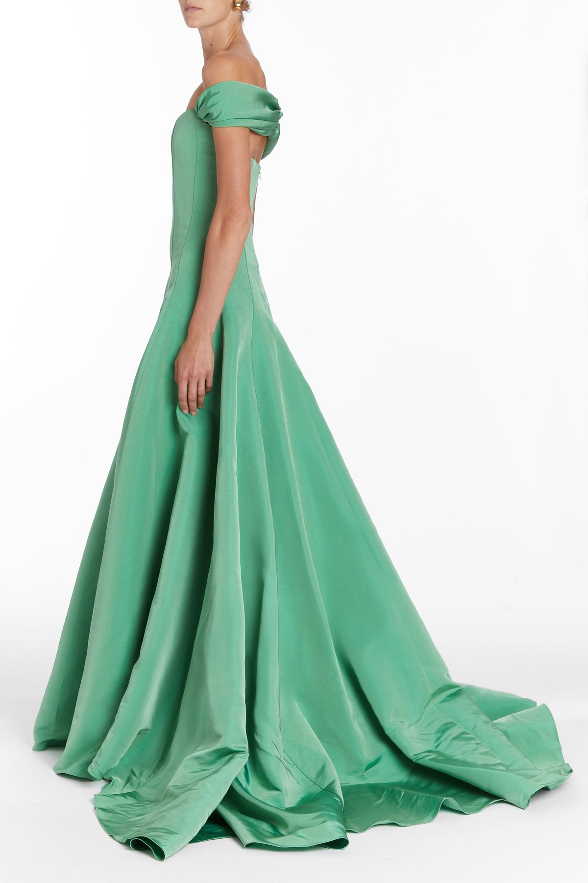 Vittoria Leaf Green Drop Waist Gown