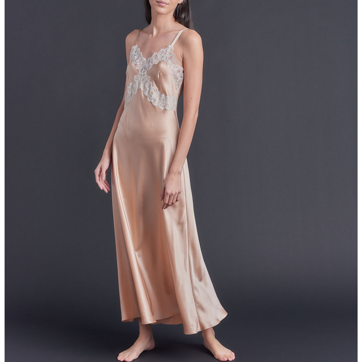 Marlayne Vintage  Blush Silk Slip Dress