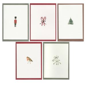 Luxury Christmas Card with an illustration of a pair of candy canes tied in a bow by Memo Press