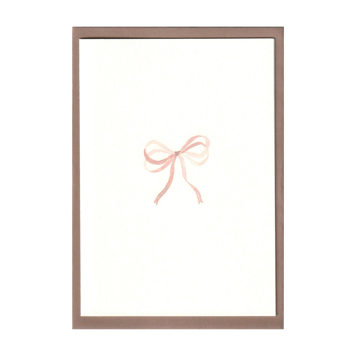 Shell Pink Bow Ribbon Cards, Set of 5