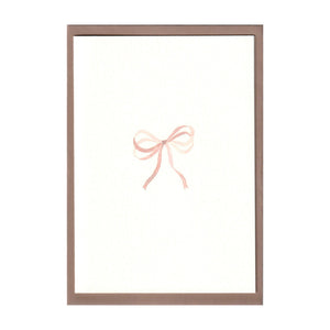 Shell Pink Bow Ribbon Cards, Set of 5