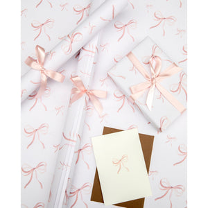 Shell Pink Bow Wrapping Paper