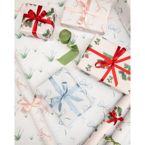 Shell Pink Bow Wrapping Paper