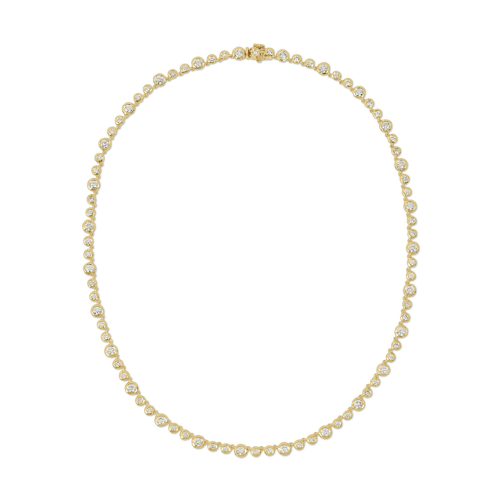 Micro Nesting Gem Tennis Necklace in Diamond