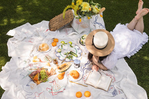 Fete Linen Embroidered Tablecloth