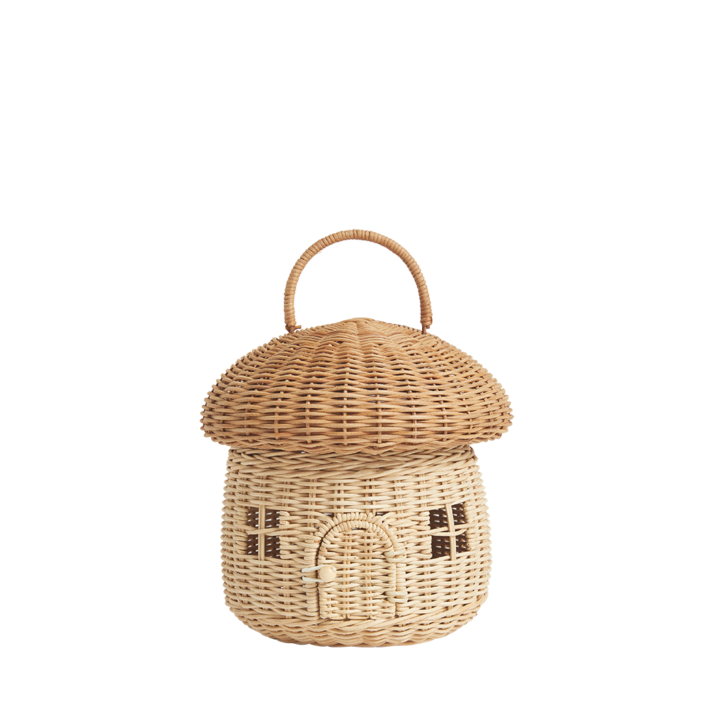 Rattan Mushroom Basket in Natural