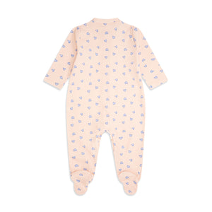 Love Heart Sleepsuit in Pink