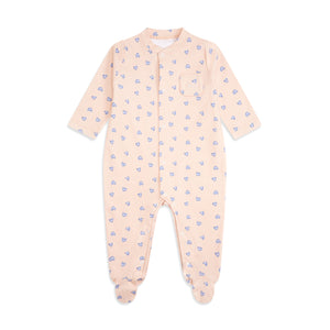 Love Heart Sleepsuit in Pink