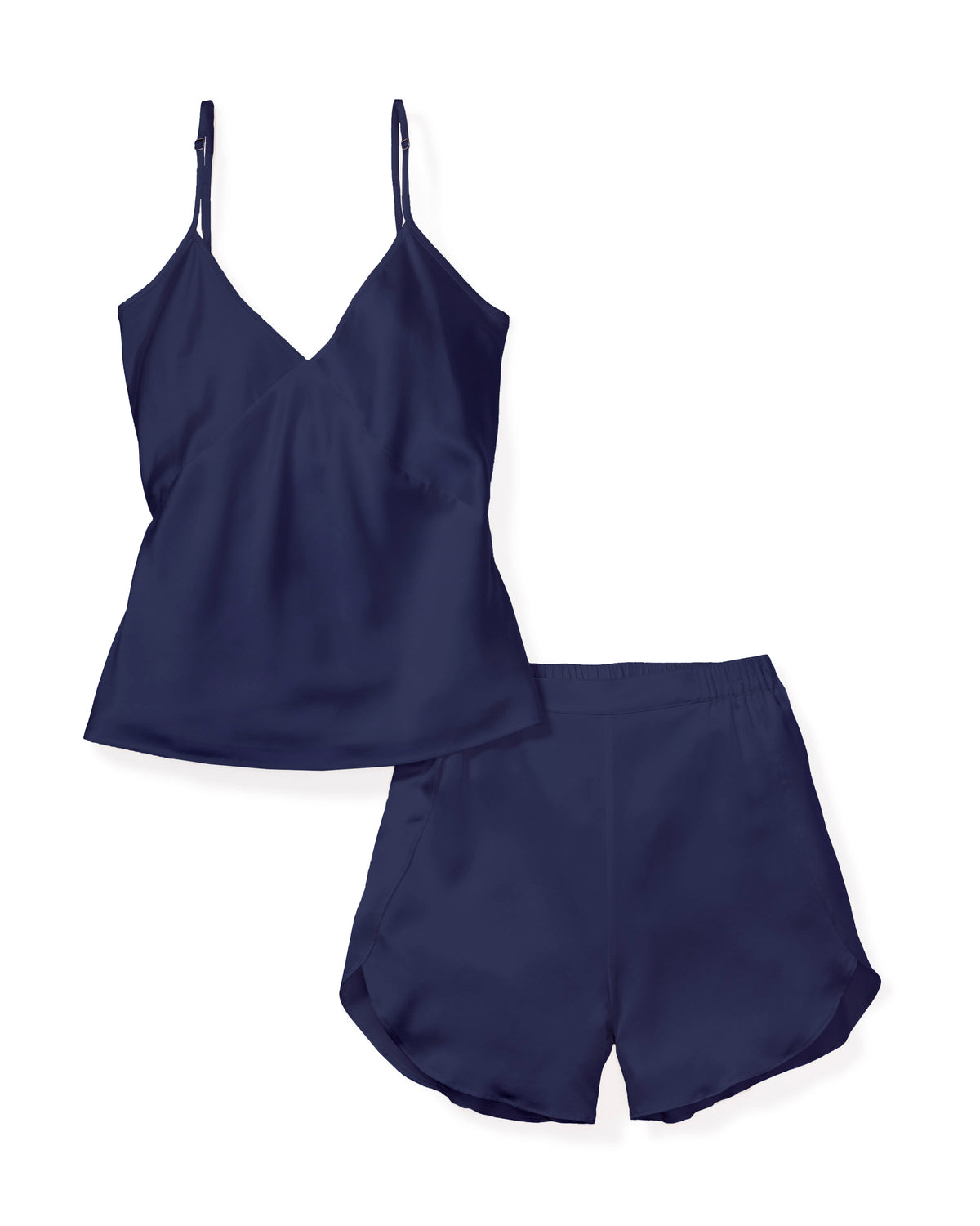 Women’s Navy Silk Camisole Short Set