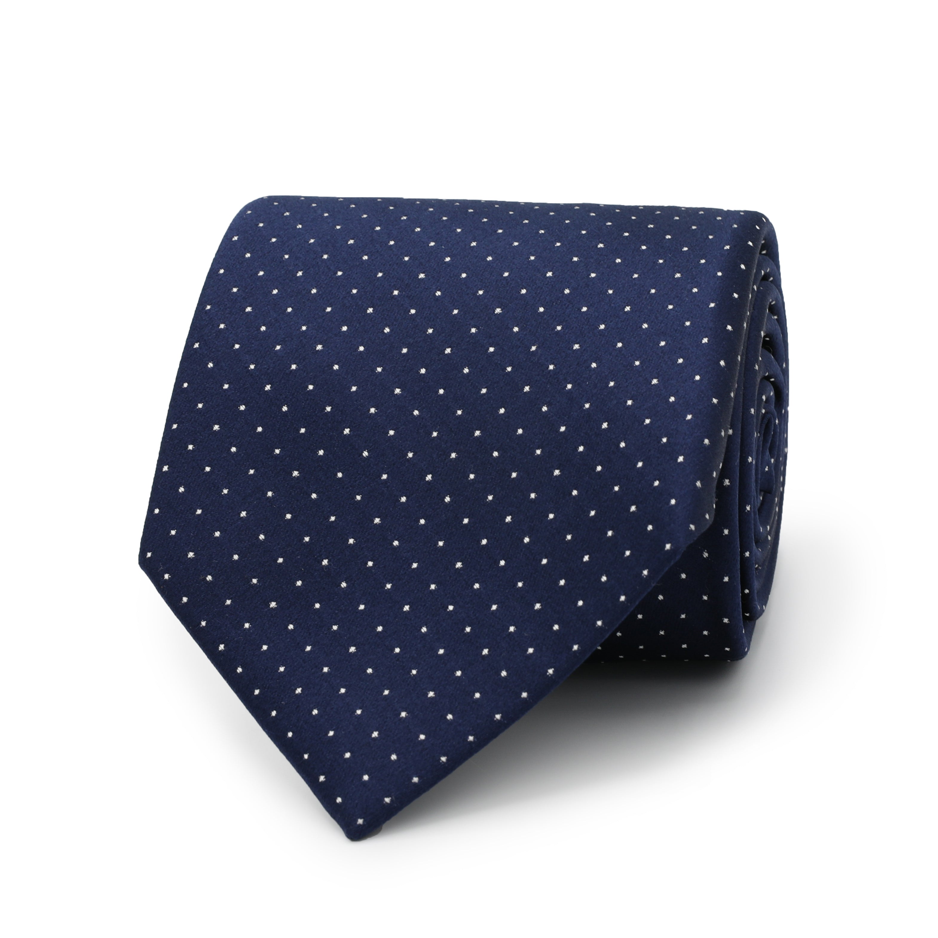 Navy Silk Polka Dot Tie