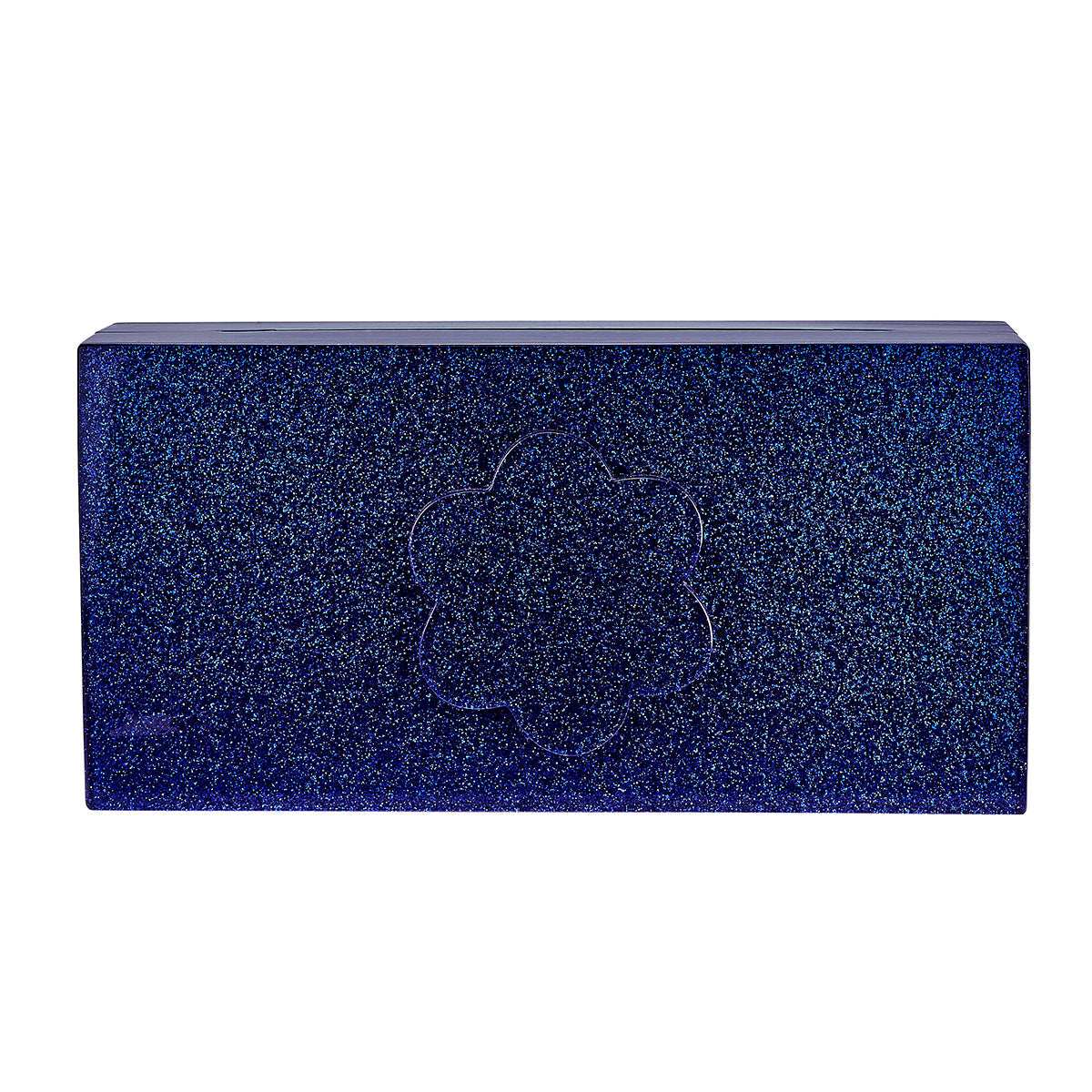 Navy Sparkle Flower Clutch