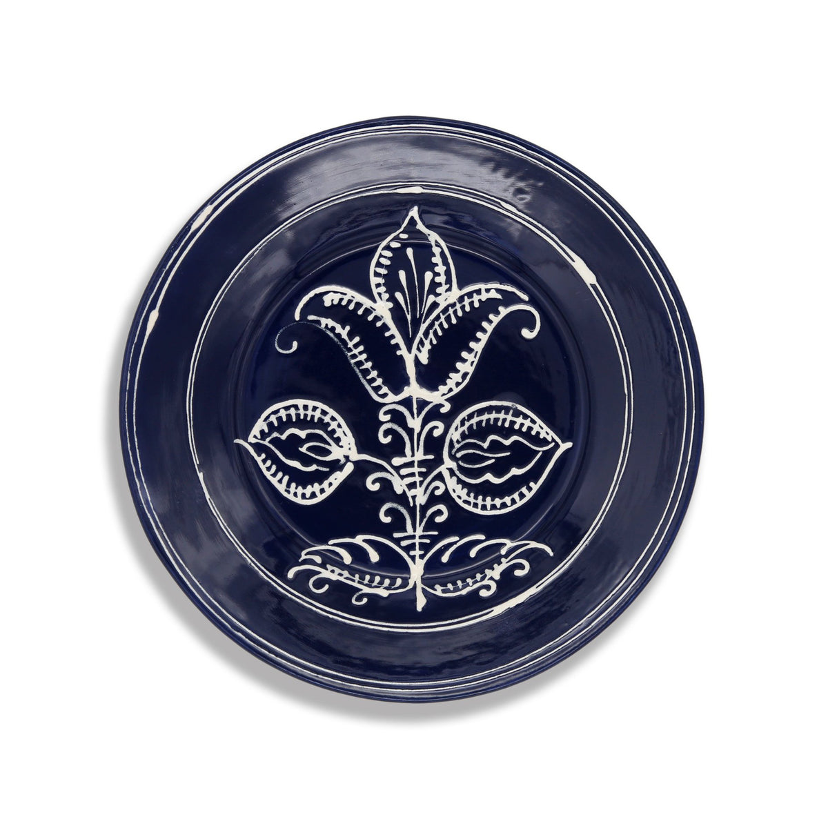 Cobalt Tulip Dessert Plate