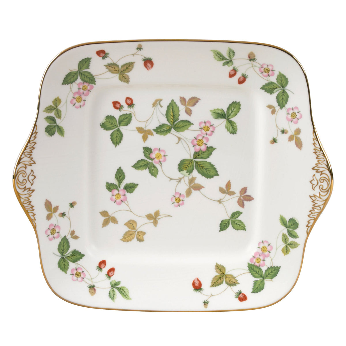 Wild Strawberry Cake Plate Square 10.75"