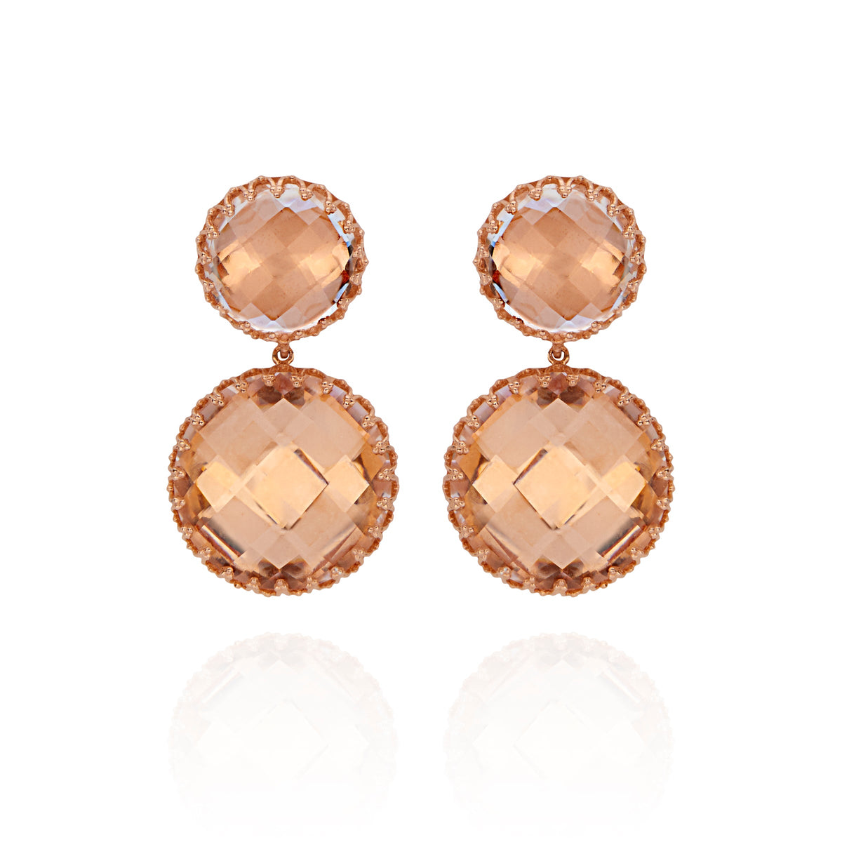 Olivia Large Day Night Earrings in Copper