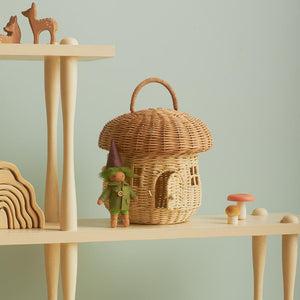 Rattan Mushroom Basket in Natural