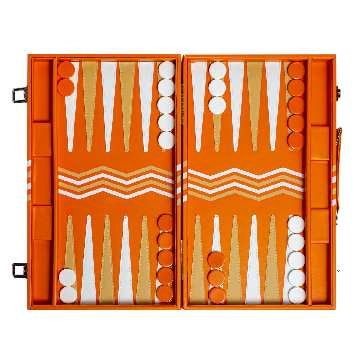 Leather Backgammon Board in Orange