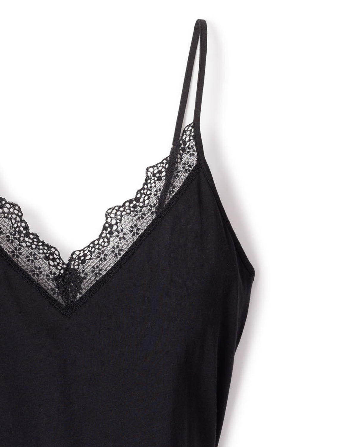 Women’s Pima Black Lace Nightgown