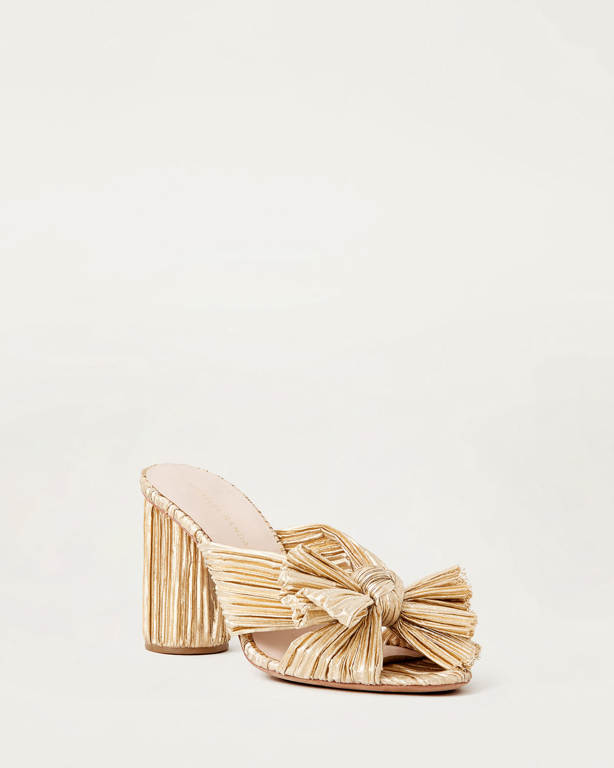 Penny Pleated Bow Heel in Gold