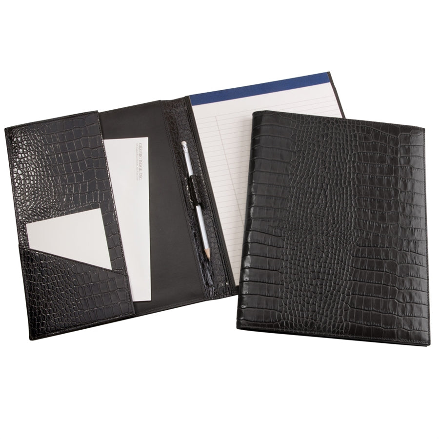 Large Portfolio in Crocodile Embossed Leather