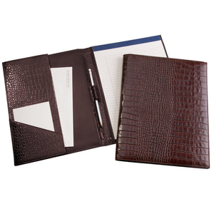 Large Portfolio in Crocodile Embossed Leather