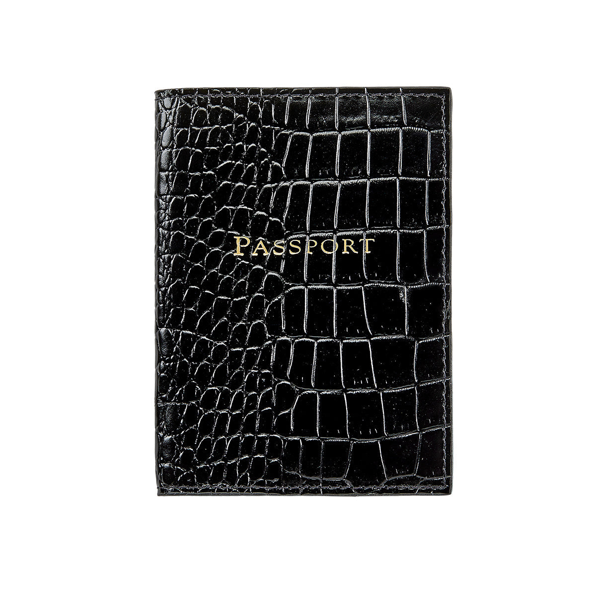 Passport Holder in Crocodile Embossed Leather