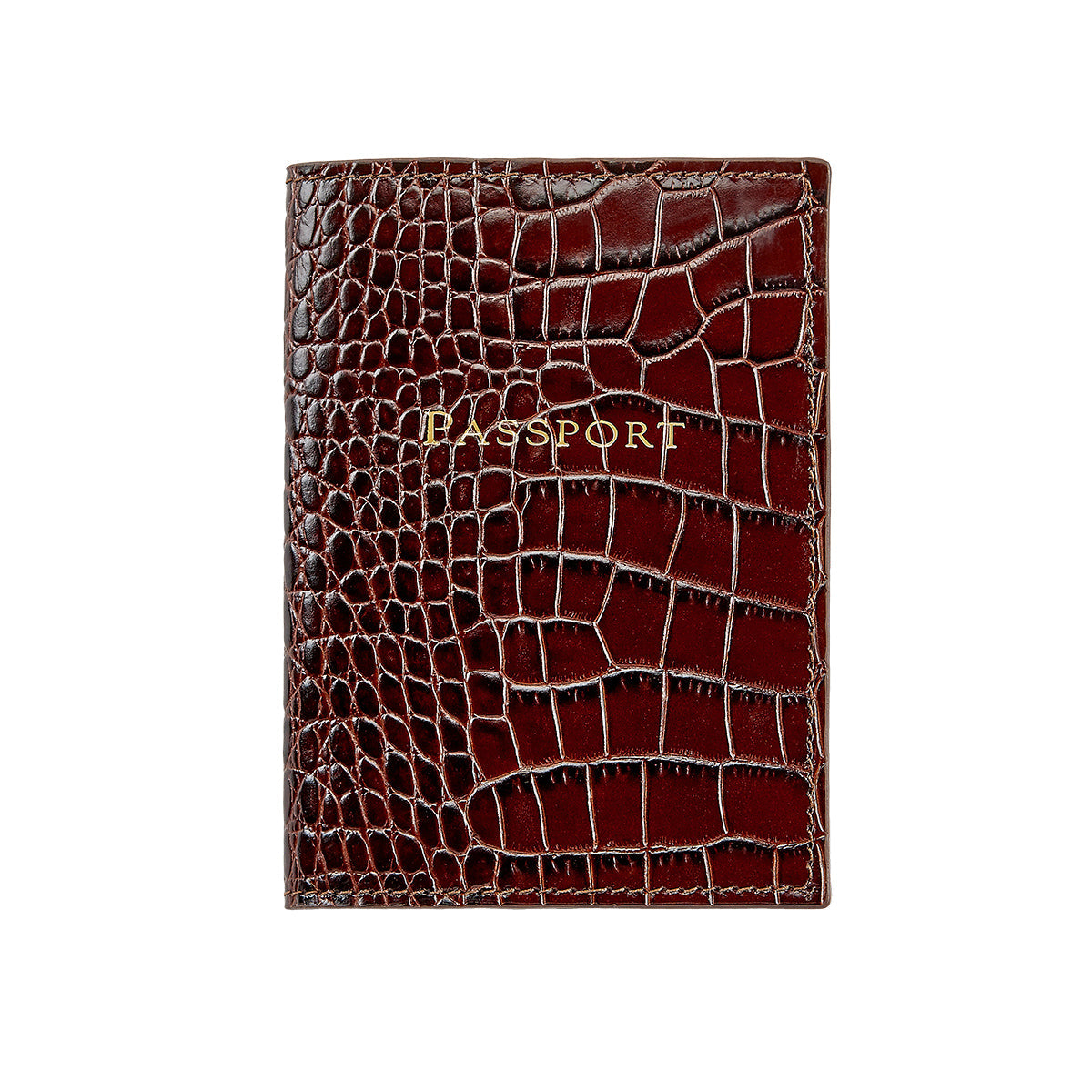 Passport Holder in Crocodile Embossed Leather