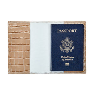 Passport Holder in Crocodile Embossed Leather