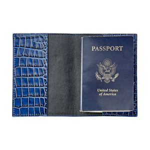 Passport Holder in Crocodile Embossed Leather