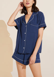 Gisele Relaxed Short PJ Set in Navy/Ivory