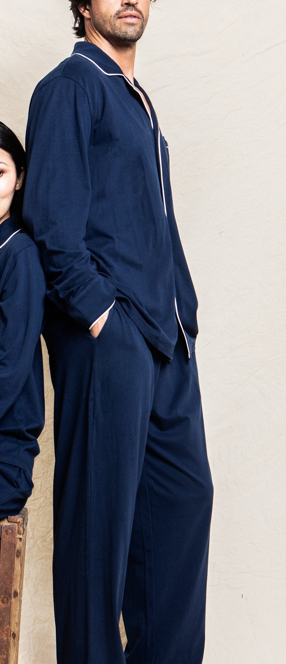 Men's Navy Pima Cotton Pajama Set