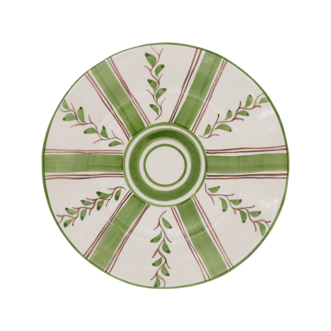 Olive Stripe Dessert Plate