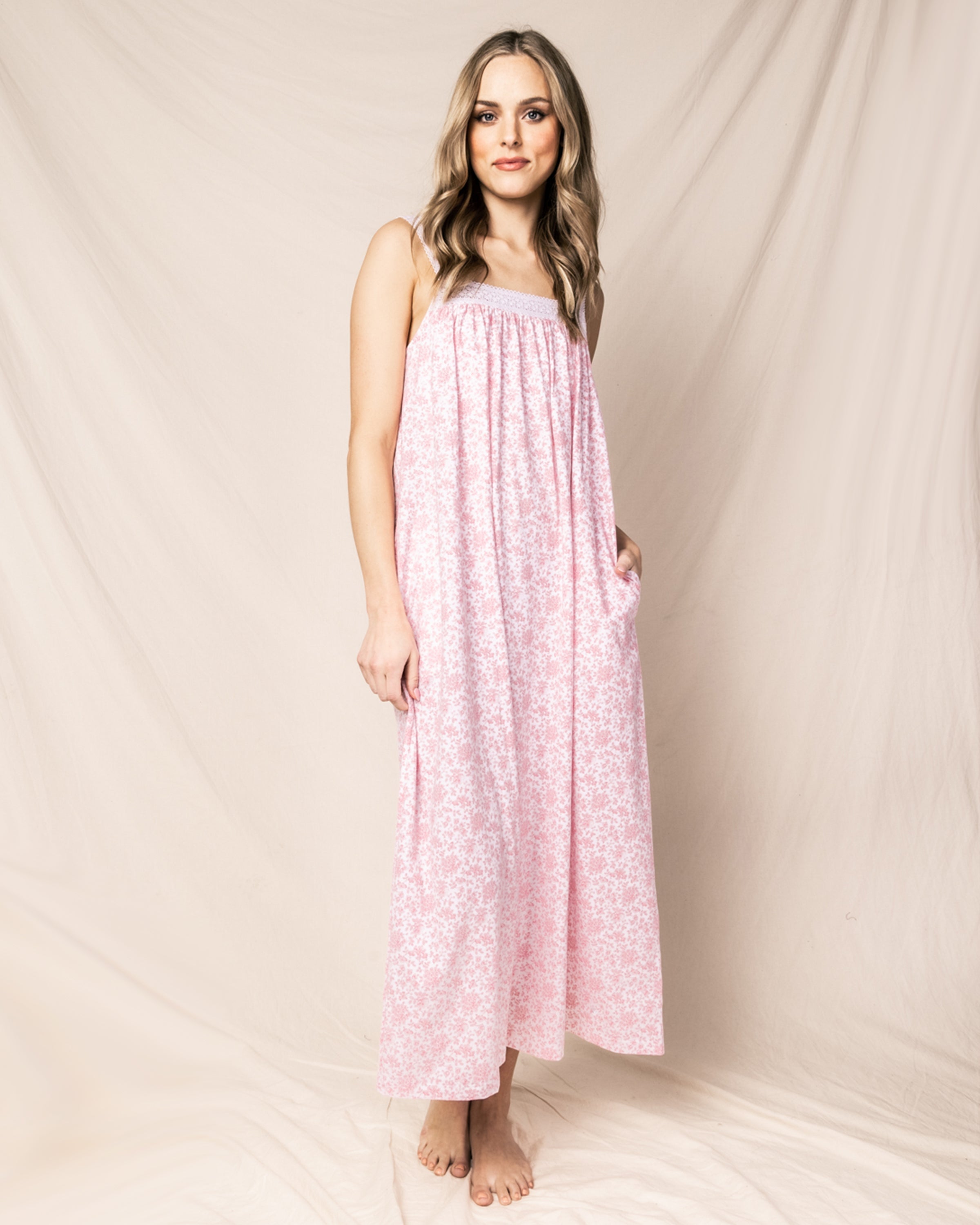 Women’s Luxe Pima Cotton Pink Sussex Camille Nightgown