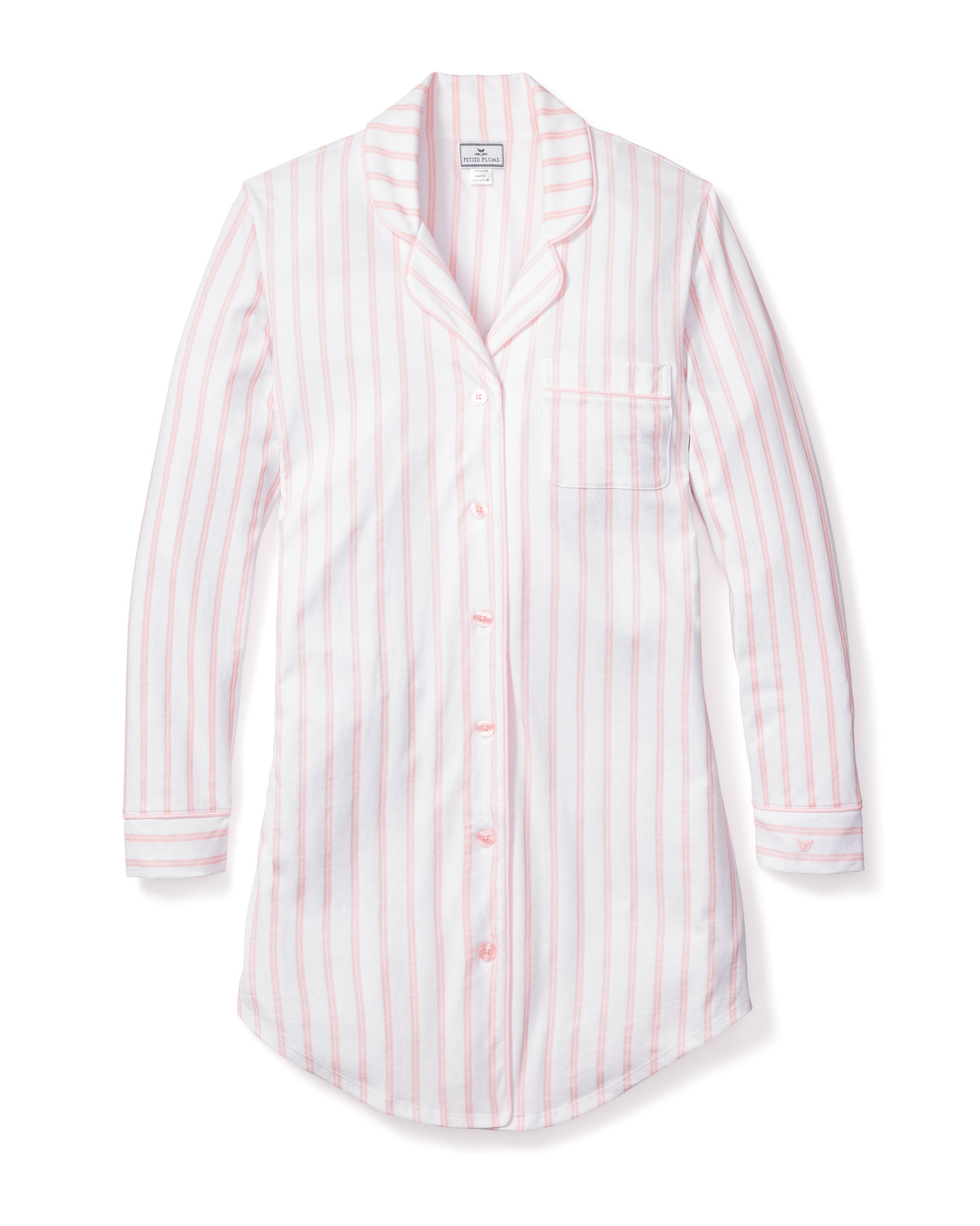 Women’s Luxe Pima Pink Stripe Nightshirt